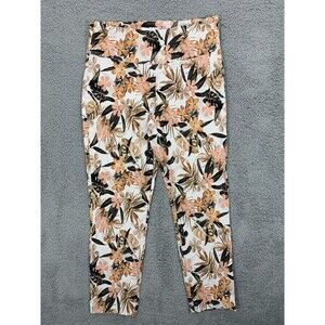Jules & Leopold Tropical Floral Pull-on Elastic Waist Legging Pants XL Bright